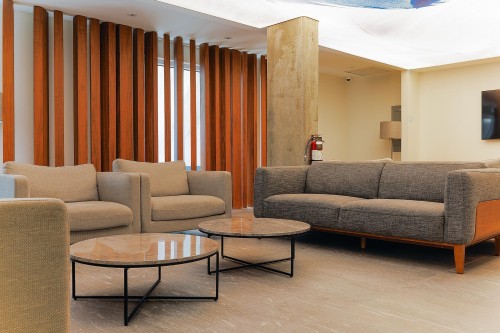 Salle communautaire - 211-1200 Rue Crescent, Montréal (Ville-Marie), QC - Indoor Photo Showing Living Room