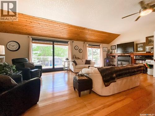 86 Ferguson Bay, Webb Rm No. 138, SK - Indoor Photo Showing Living Room With Fireplace
