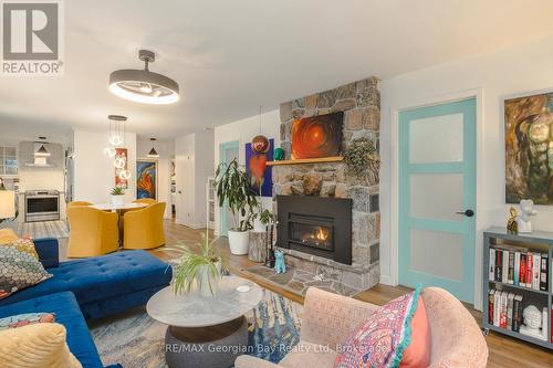 2 Belle Vue Avenue, Tiny, ON - Indoor Photo Showing Living Room With Fireplace