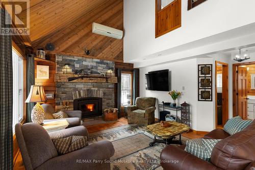6 West Point Drive, Mckellar, ON - Indoor Photo Showing Living Room With Fireplace