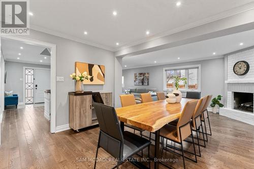 4025 Rolling Valley Drive, Mississauga, ON - Indoor Photo Showing Dining Room With Fireplace