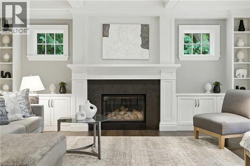 391 Patricia Drive, Burlington, ON - Indoor Photo Showing Living Room With Fireplace
