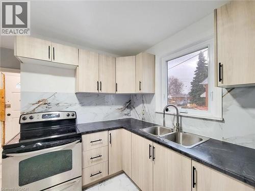 208 East 32Nd Street, Hamilton, ON - Indoor Photo Showing Kitchen With Double Sink