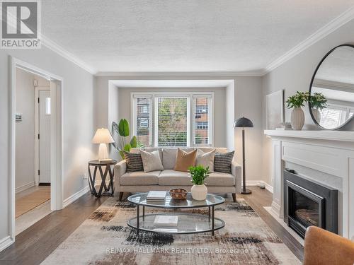 8 Glenvale Boulevard, Toronto, ON - Indoor Photo Showing Living Room With Fireplace