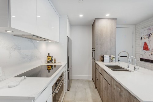 Kitchen - 605-1025 Rue De La Commune E., Montréal (Ville-Marie), QC - Indoor Photo Showing Kitchen With Double Sink With Upgraded Kitchen