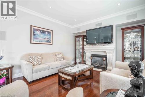 3220 Sorrento Crescent, Burlington, ON - Indoor Photo Showing Living Room With Fireplace