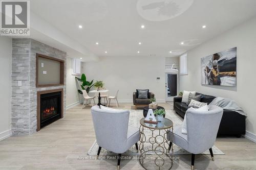 Family Room - 63 Troy Street, Mississauga, ON - Indoor Photo Showing Living Room With Fireplace