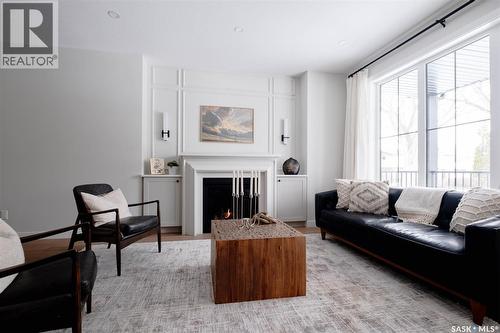 2808 Fleury Street, Regina, SK - Indoor Photo Showing Living Room With Fireplace