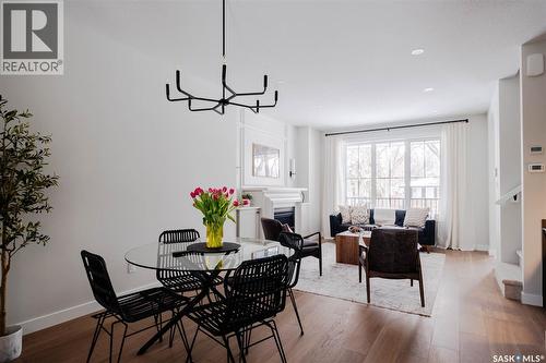 2808 Fleury Street, Regina, SK - Indoor Photo Showing Dining Room With Fireplace