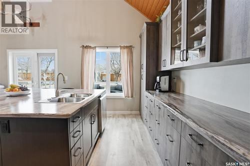 34 Grace Lane, Diefenbaker Lake, SK - Indoor Photo Showing Kitchen With Double Sink