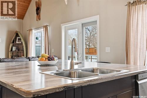 34 Grace Lane, Diefenbaker Lake, SK - Indoor Photo Showing Kitchen With Double Sink