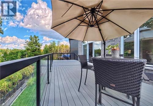 View of wooden deck - 63 Ian Ormston Drive, Kitchener, ON - Outdoor With Exterior