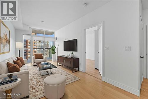 Virtually Staged - 551 Maple Avenue Unit# 1407, Burlington, ON - Indoor Photo Showing Living Room