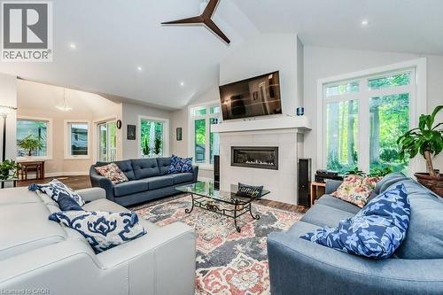219 Corrie Crescent, Waterloo, ON - Indoor Photo Showing Living Room With Fireplace