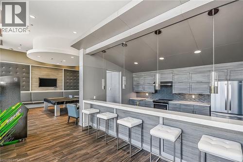 Game Room kitchenette/bar - 2081 Fairview Street Unit# 1402, Burlington, ON - Indoor Photo Showing Kitchen With Upgraded Kitchen