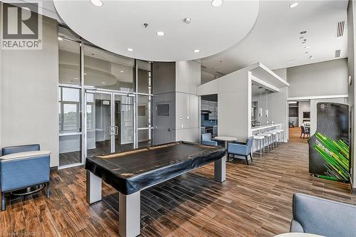 Game room with a high ceiling, billiards, recessed lighting. - 2081 Fairview Street Unit# 1402, Burlington, ON - Indoor Photo Showing Other Room