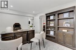 Office area featuring carpet and recessed lighting - 