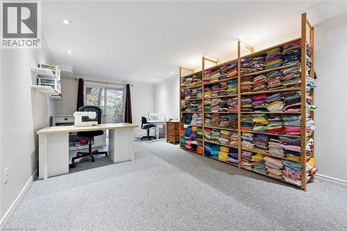 Office space featuring crown molding and recessed lighting - 92 Schroder Crescent, Guelph, ON - Indoor