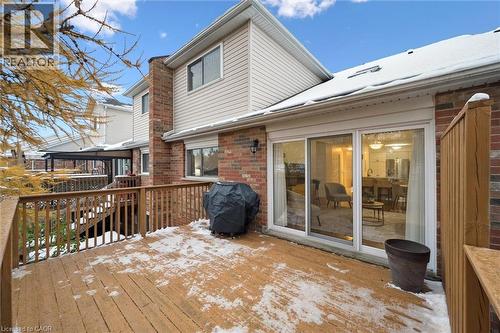 Snow covered deck featuring a grill - 92 Schroder Crescent, Guelph, ON - Outdoor With Deck Patio Veranda With Exterior