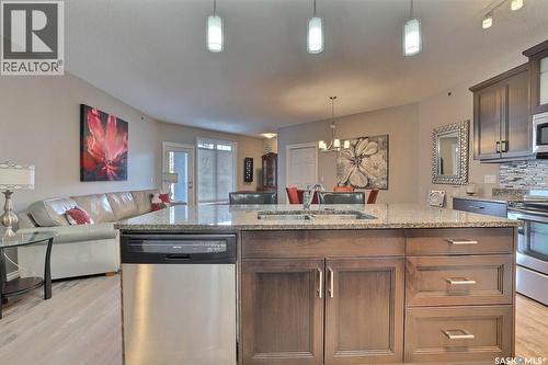 201 4721 Mctavish Street, Regina, SK - Indoor Photo Showing Kitchen With Double Sink