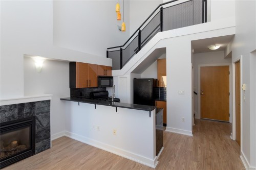 323-599 Pandora Ave, Victoria, BC - Indoor With Fireplace