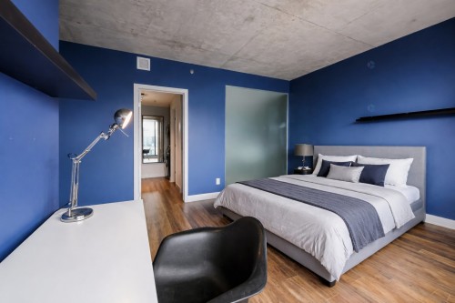 Chambre à coucher principale - 1402-185 Rue Du Séminaire, Montréal (Le Sud-Ouest), QC - Indoor Photo Showing Bedroom