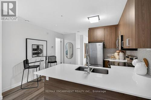 209 - 479 Charlton Avenue E, Hamilton, ON - Indoor Photo Showing Kitchen With Double Sink
