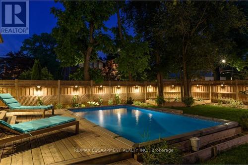 232 Mountain Park Avenue, Hamilton, ON - Outdoor With In Ground Pool With Deck Patio Veranda With Backyard