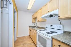 The apartment offers a generous galley kitchen. - 