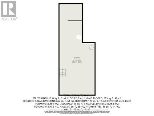 Floor Plan Basement - 20 Montague Street, Smiths Falls, ON - Other