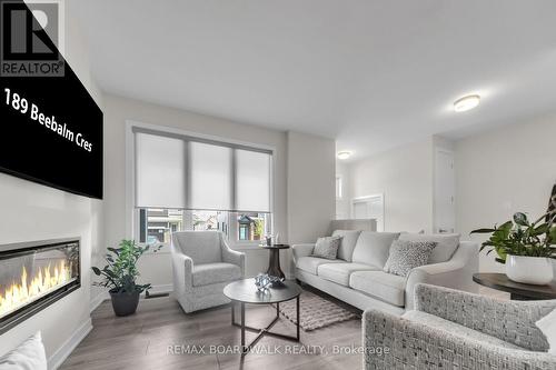 189 Beebalm Crescent, Ottawa, ON - Indoor Photo Showing Living Room With Fireplace