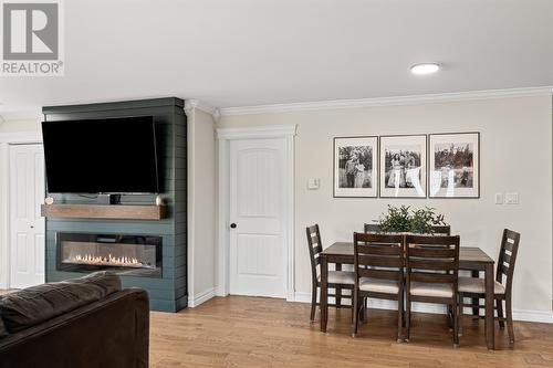 203 Marine Drive, Marystown, NL - Indoor Photo Showing Dining Room With Fireplace