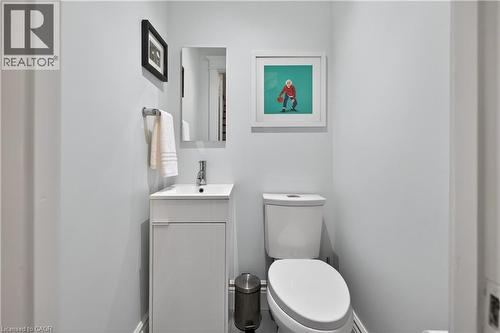 Bathroom with vanity and toilet - 248 London Street S, Hamilton, ON - Indoor Photo Showing Bathroom