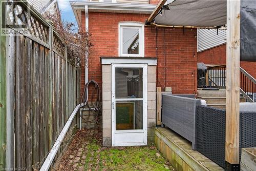 View of exterior entry featuring brick siding - 248 London Street S, Hamilton, ON - Outdoor With Exterior