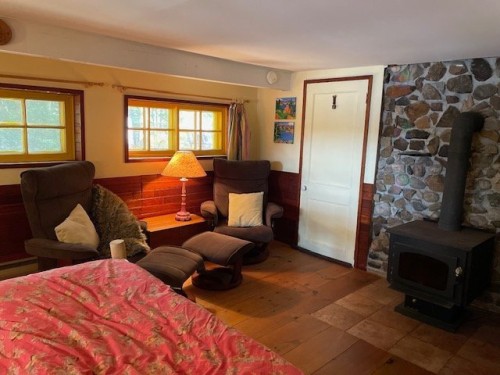 Chambre à coucher principale - 138-139-2500 Ch. Des Chênes E., La Conception, QC - Indoor Photo Showing Living Room With Fireplace