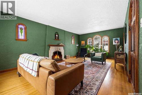 3003 Hill Avenue, Regina, SK - Indoor Photo Showing Living Room With Fireplace