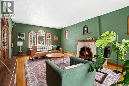 3003 Hill Avenue, Regina, SK - Indoor Photo Showing Living Room With Fireplace