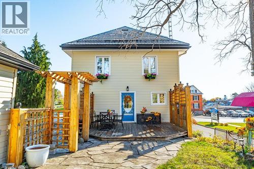 Seasonal view of back of home. - 99 Argyle Street N, Caledonia, ON - Outdoor With Deck Patio Veranda