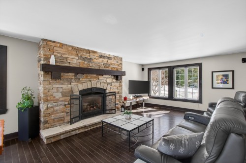 Salon - 32 Ch. Dupuis, La Minerve, QC - Indoor Photo Showing Living Room With Fireplace