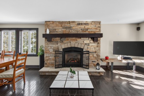 Salon - 32 Ch. Dupuis, La Minerve, QC - Indoor Photo Showing Living Room With Fireplace