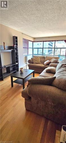 Living Room w/ view - 175 E Hunter Street E Unit# 404, Hamilton, ON - Indoor Photo Showing Living Room