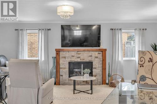 296 Weber Street E, Kitchener, ON - Indoor Photo Showing Living Room With Fireplace