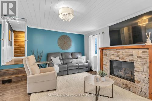 296 Weber Street E, Kitchener, ON - Indoor Photo Showing Living Room With Fireplace
