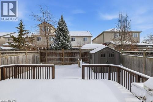 Fully fenced private yard with deck and shed - 26 Helena Feasby Street, Kitchener, ON - Outdoor