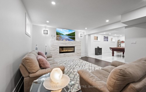 1071 Westmount Avenue, Mississauga, ON - Indoor Photo Showing Living Room With Fireplace