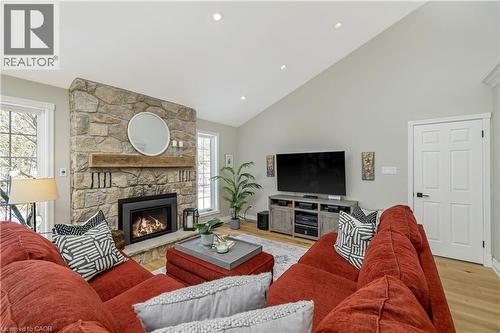 6827 Second Line, Fergus, ON - Indoor Photo Showing Living Room With Fireplace