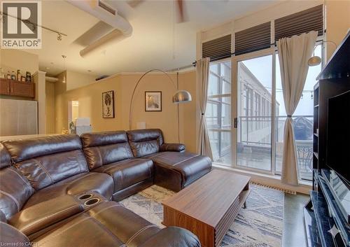Virtually Adjusted - 404 King Street W Unit# 607, Kitchener, ON - Indoor Photo Showing Living Room