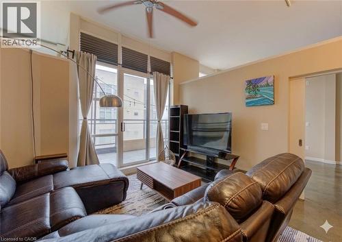 Virtually Adjusted - 404 King Street W Unit# 607, Kitchener, ON - Indoor Photo Showing Living Room