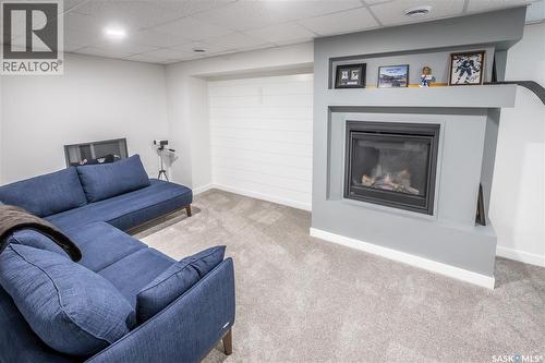 1002 Maplewood Drive, Moose Jaw, SK - Indoor With Fireplace