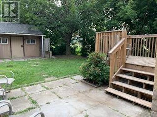 Backyard Deck, Stone Patio And Garden Shed - 101 Merna Avenue, Hamilton, ON - Outdoor